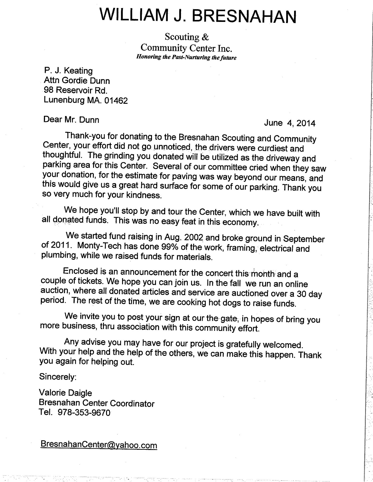 Community Bresnahan Letter